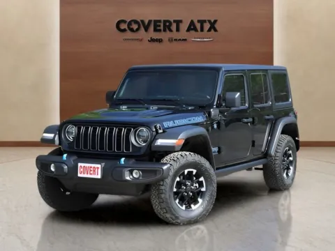 Black 2025 Jeep Wrangler Rubicon 4xe for sale in Austin, TX