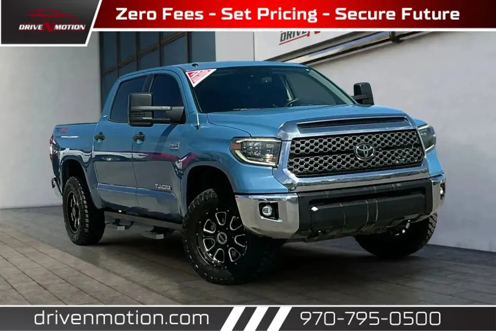 Blue 2019 Toyota Tundra CrewMax SR5 Pickup 4D 5 1/2 ft for sale in Greeley, CO