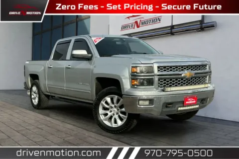 Silver 2015 Chevrolet Silverado 1500 Crew Cab LT Pickup 4D 5 3/4 ft for sale in Greeley, CO