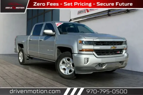 Silver 2018 Chevrolet Silverado 1500 Crew Cab Z71 LT Pickup 4D 5 3/4 ft for sale in Greeley, CO