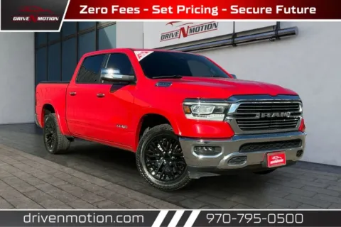 Red 2022 Ram 1500 Crew Cab Laramie Pickup 4D 5 1/2 ft for sale in Greeley, CO