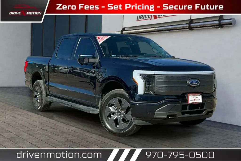 Blue 2023 Ford F-150 Lightning Lariat Pickup 4D 5 1/2 ft for sale in Greeley, CO