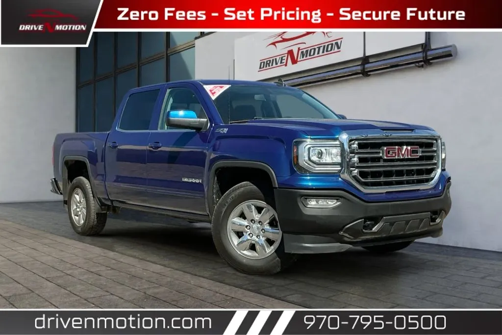 Blue 2018 GMC Sierra 1500 Crew Cab SLE Pickup 4D 5 3/4 ft for sale in Greeley, CO