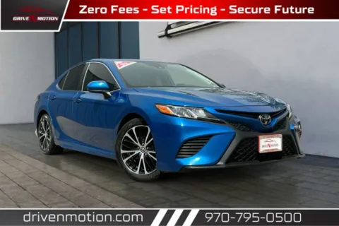 Blue 2019 Toyota Camry SE Sedan 4D for sale in Greeley, CO
