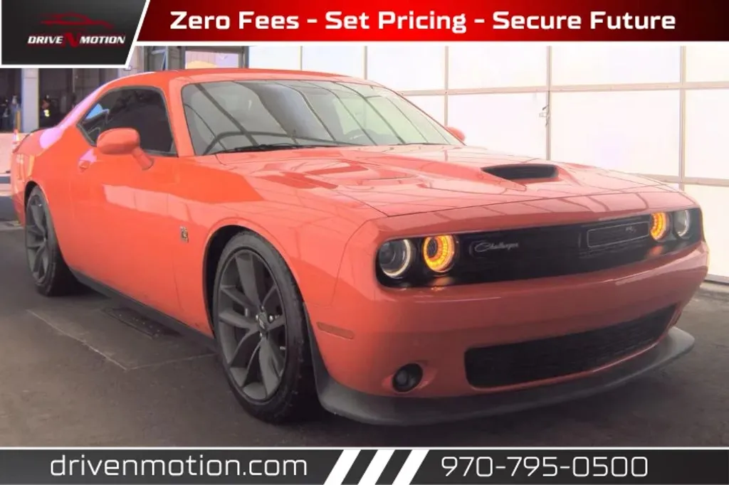 Orange 2019 Dodge Challenger R/T Scat Pack Coupe 2D for sale in Greeley, CO