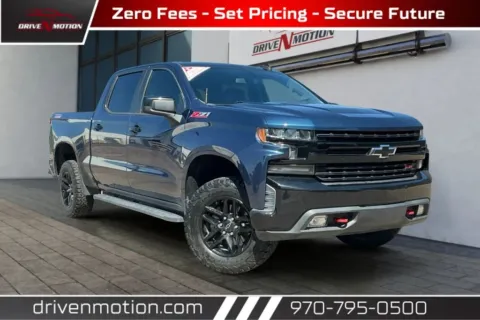 Blue 2019 Chevrolet Silverado 1500 Crew Cab LT Trail Boss Pickup 4D 5 3/4 ft for sale in Greeley, CO