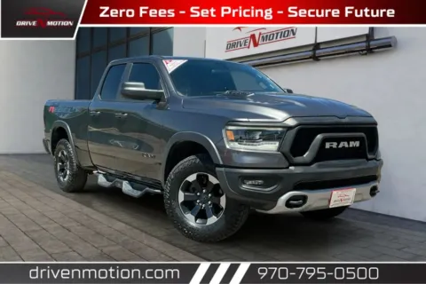 Gray 2019 Ram 1500 Quad Cab Rebel Pickup 4D 6 1/3 ft for sale in Greeley, CO