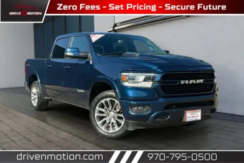 Blue 2020 Ram 1500 Crew Cab Laramie Pickup 4D 5 1/2 ft for sale in Greeley, CO