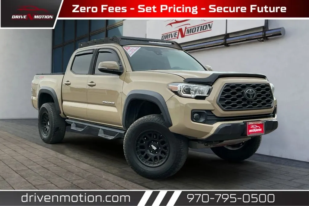 Beige 2020 Toyota Tacoma Double Cab TRD Off-Road Pickup 4D 5 ft for sale in Greeley, CO