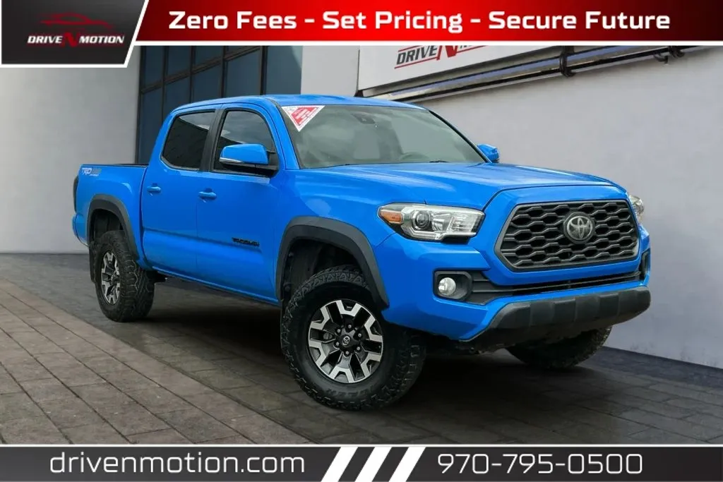 Blue 2020 Toyota Tacoma Double Cab TRD Off-Road Pickup 4D 5 ft for sale in Greeley, CO