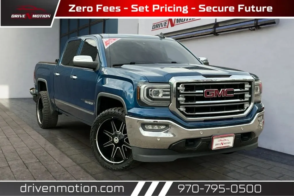 Blue 2018 GMC Sierra 1500 Crew Cab SLT Pickup 4D 5 3/4 ft for sale in Greeley, CO
