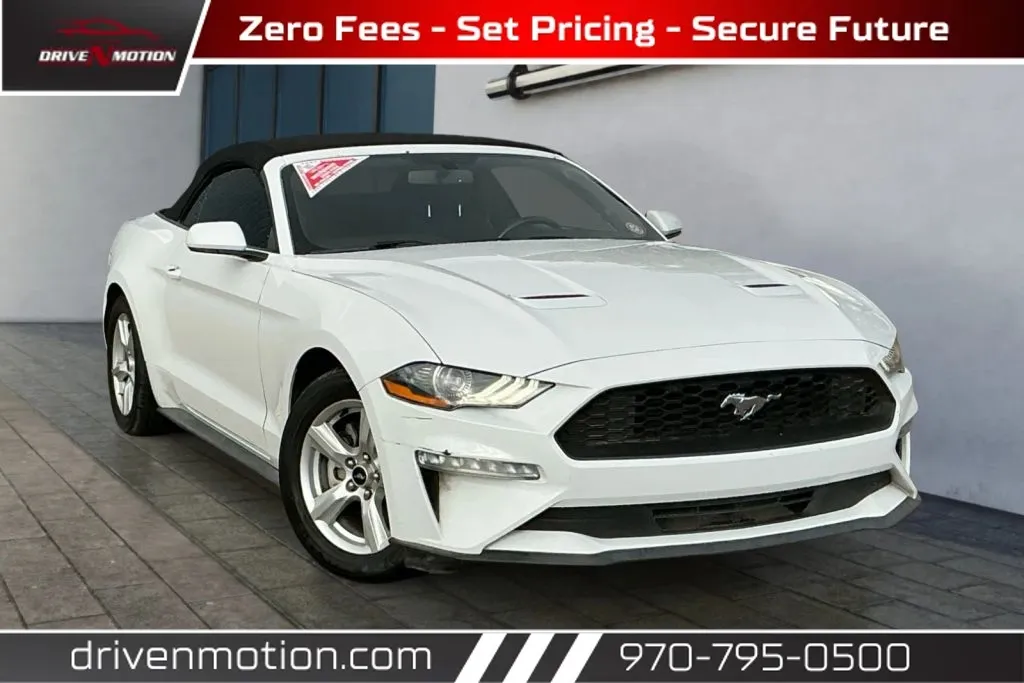 White 2019 Ford Mustang EcoBoost Convertible 2D for sale in Greeley, CO