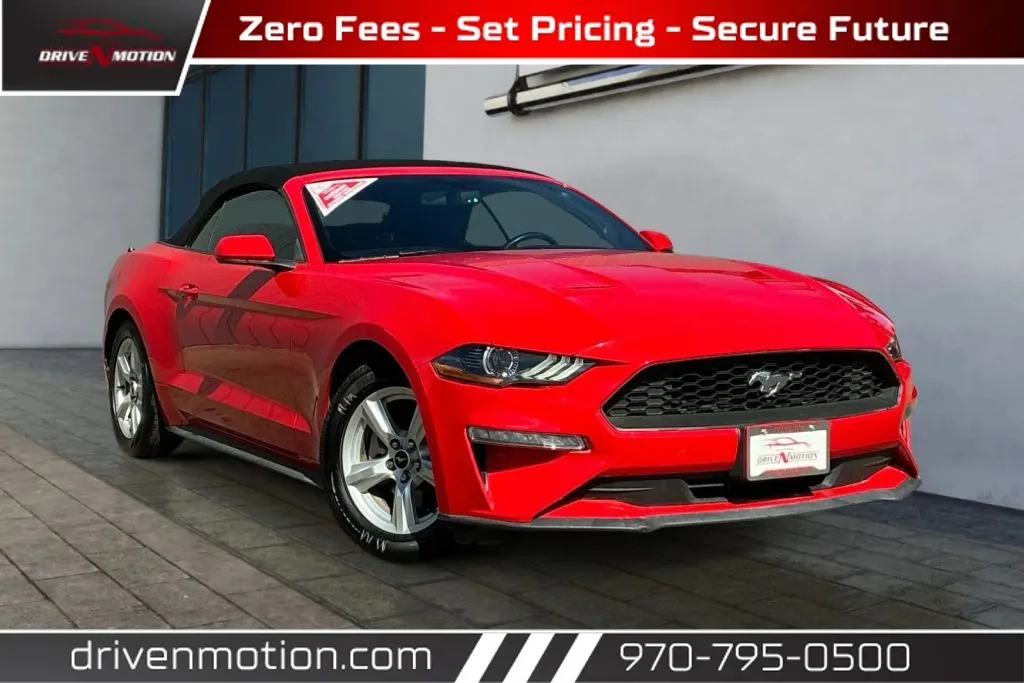 Red 2019 Ford Mustang EcoBoost Convertible 2D for sale in Greeley, CO