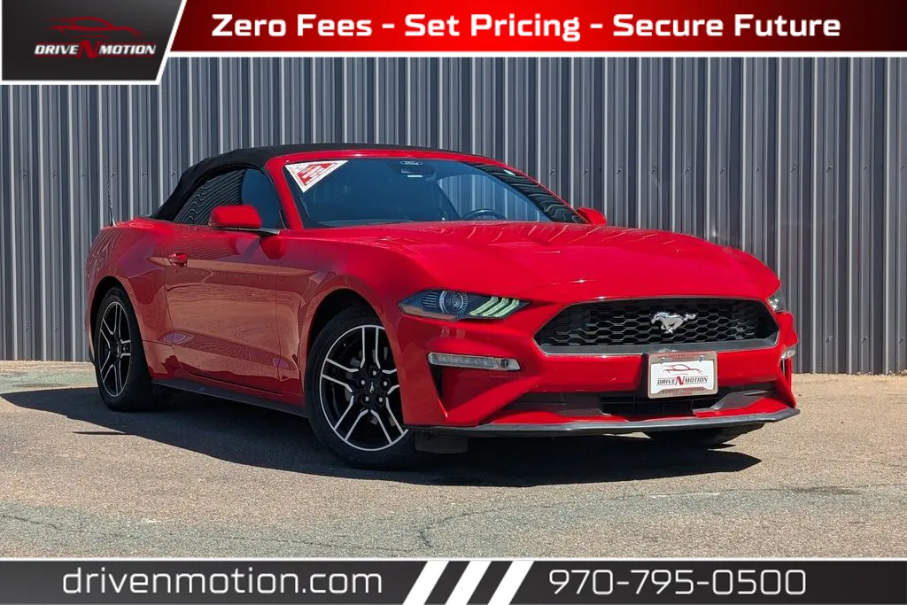 Red 2021 Ford Mustang EcoBoost Premium Convertible 2D for sale in Greeley, CO