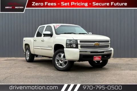 White 2013 Chevrolet Silverado 1500 Crew Cab LTZ Pickup 4D 5 3/4 ft for sale in Greeley, CO