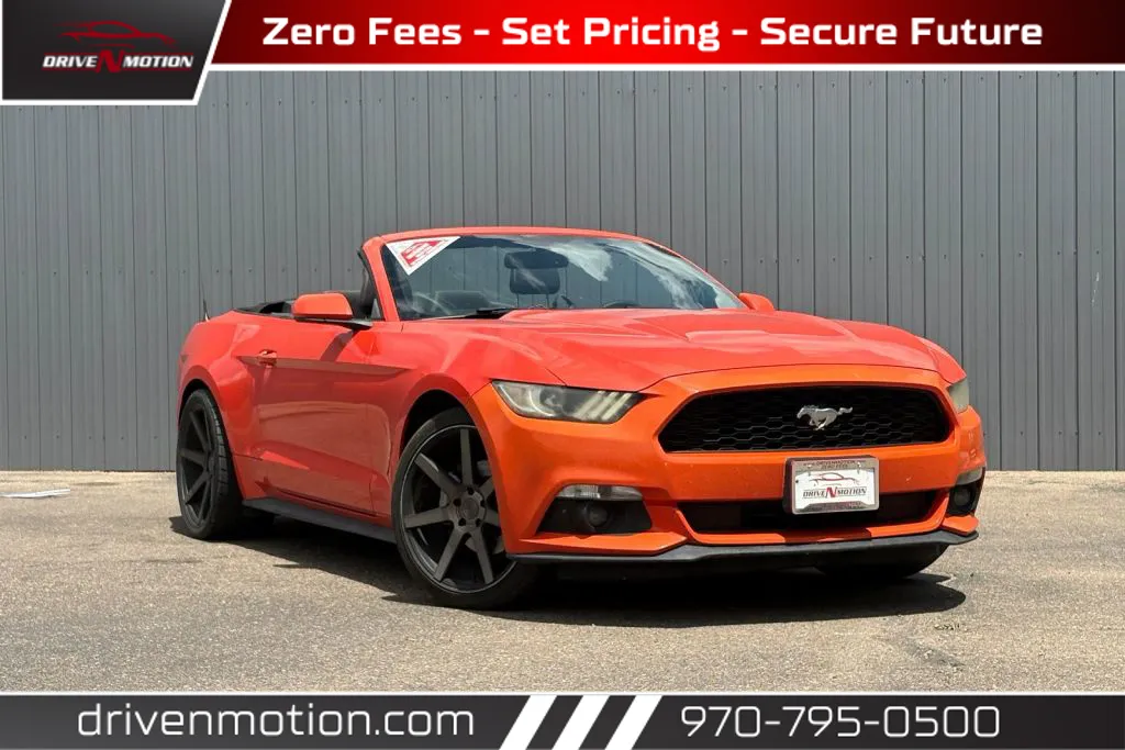 Orange 2015 Ford Mustang V6 Convertible 2D for sale in Greeley, CO