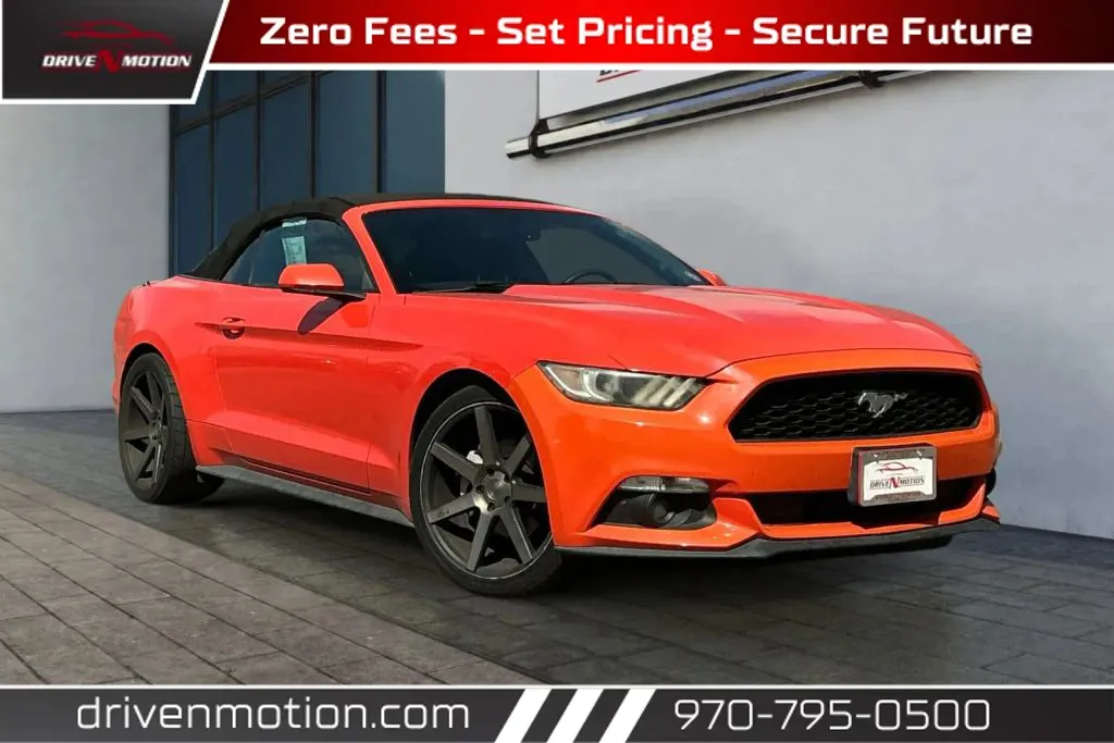 Orange 2015 Ford Mustang V6 Convertible 2D for sale in Greeley, CO