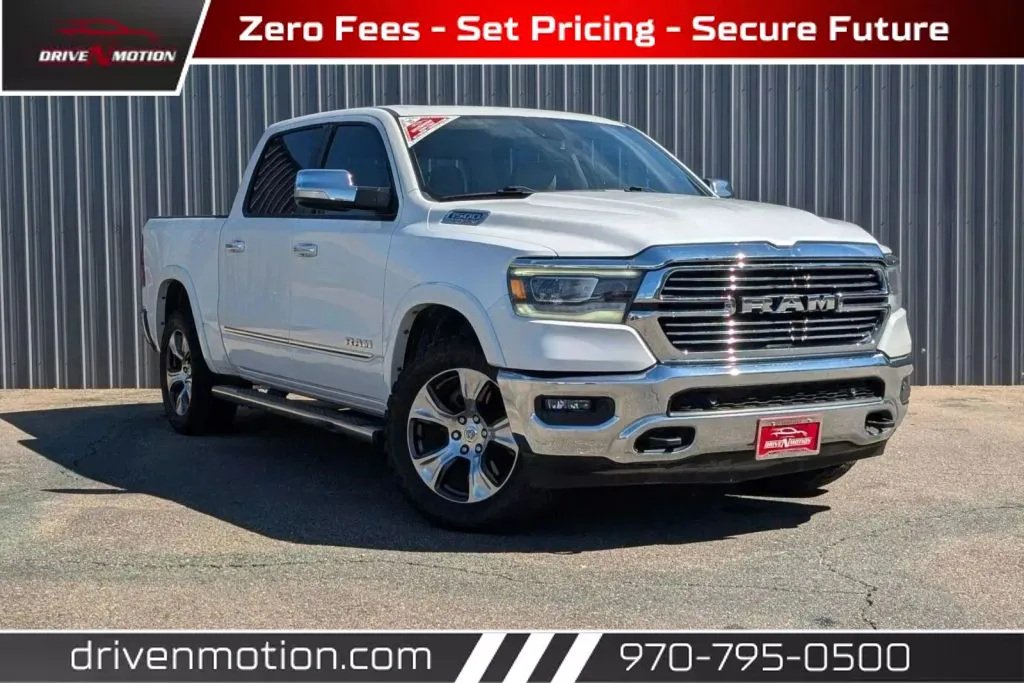 White 2019 Ram 1500 Crew Cab Laramie Pickup 4D 5 1/2 ft for sale in Greeley, CO