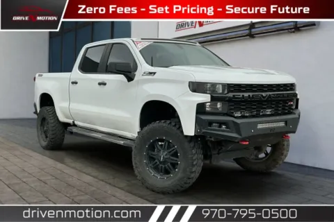 White 2021 Chevrolet Silverado 1500 Crew Cab Custom Trail Boss Pickup 4D 6 1/2 ft for sale in Greeley, CO