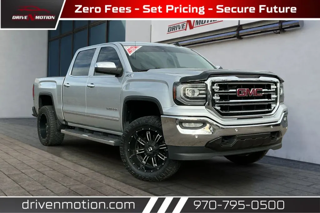 Silver 2017 GMC Sierra 1500 Crew Cab SLT Pickup 4D 5 3/4 ft for sale in Greeley, CO