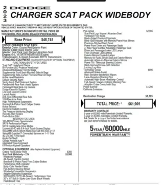 Photos of 2023 Dodge Charger Scat Pack Widebody Sedan 4D for sale in East Stroudsburg, PA at Auto Valley Group