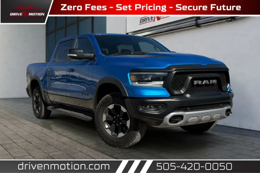 Blue 2021 Ram 1500 Crew Cab Rebel Pickup 4D 5 1/2 ft for sale in Rio Rancho, NM
