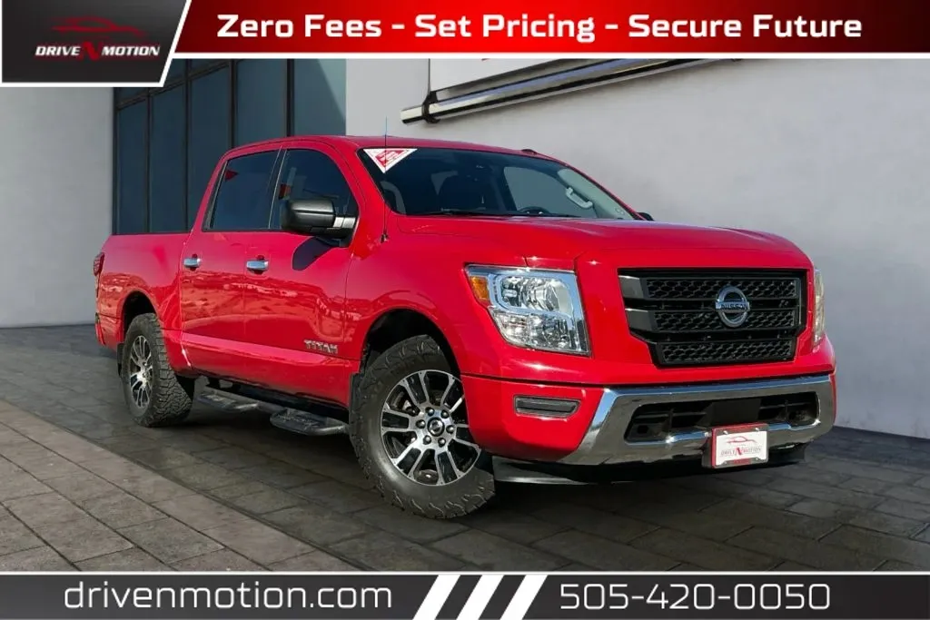 Red 2021 Nissan Titan Crew Cab SV Pickup 4D 5 1/2 ft for sale in Rio Rancho, NM