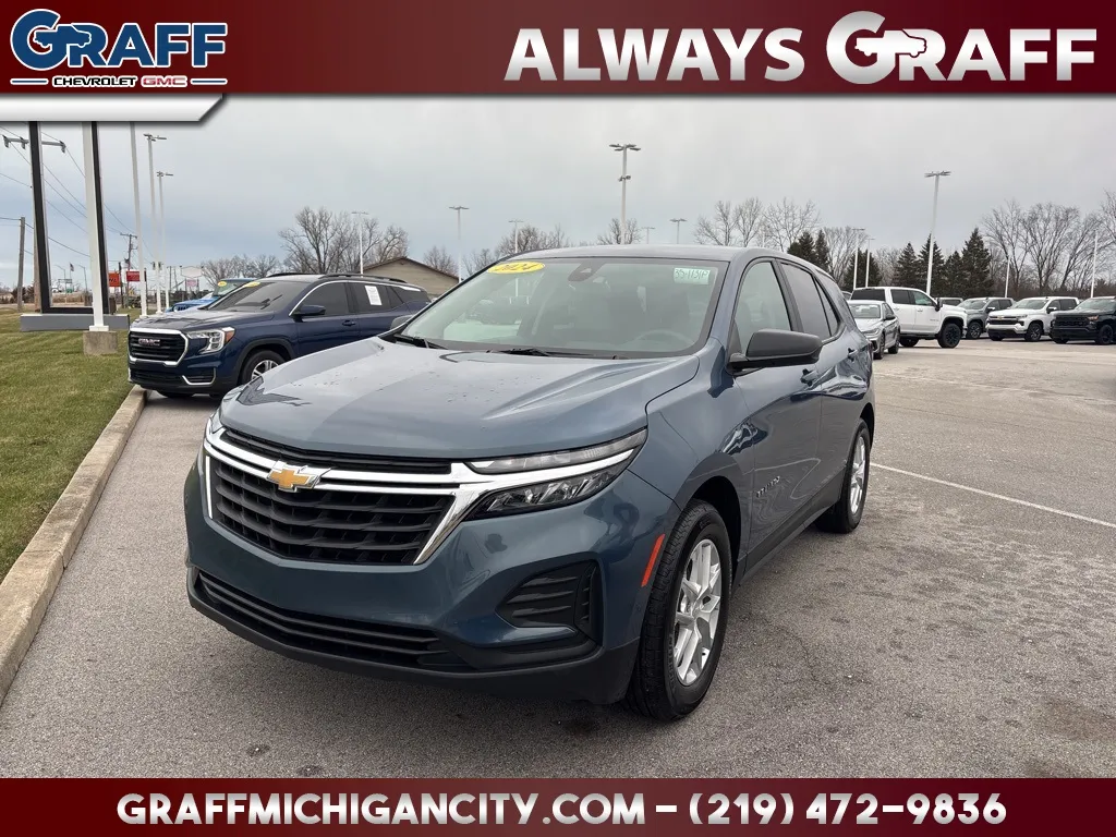 Blue 2024 Chevrolet Equinox LS for sale in Michigan City, IN