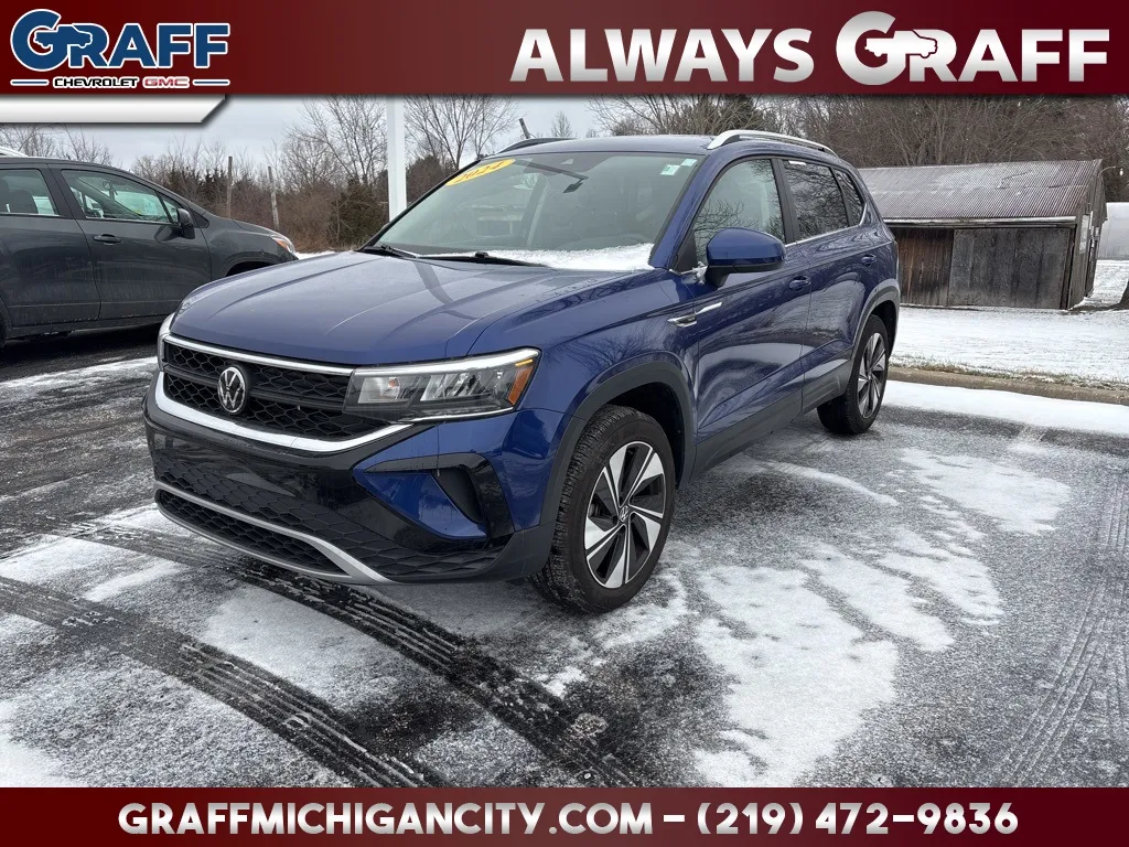 Blue 2024 Volkswagen Taos 1.5T SE for sale in Michigan City, IN