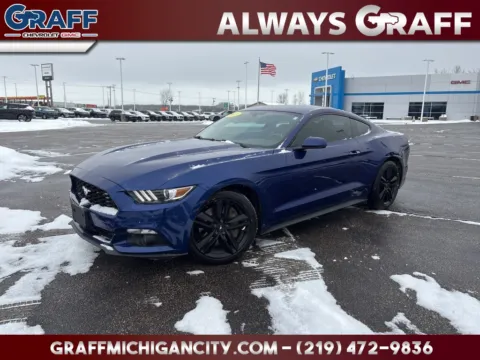 Blue 2015 Ford Mustang EcoBoost Premium for sale in Michigan City, IN