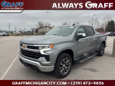 Gray 2024 Chevrolet Silverado 1500 LT for sale in Michigan City, IN