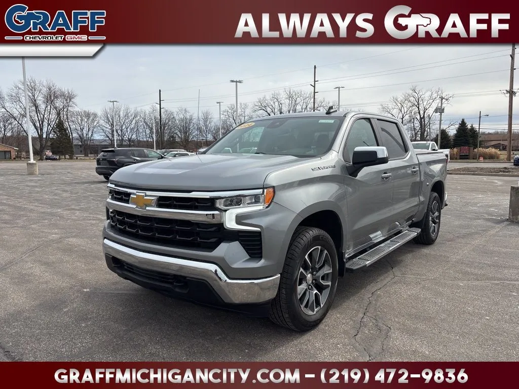 Gray 2024 Chevrolet Silverado 1500 LT for sale in Michigan City, IN