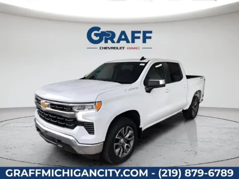 White 2024 Chevrolet Silverado 1500 LT for sale in Michigan City, IN