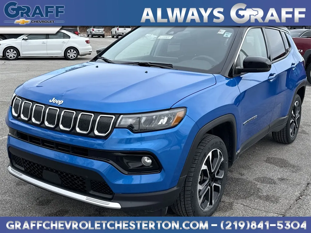 Blue 2022 Jeep Compass Limited for sale in Burns Harbor, IN