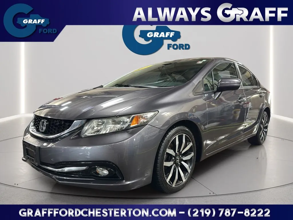 Gray 2015 Honda Civic EX-L for sale in Chesterton, IN
