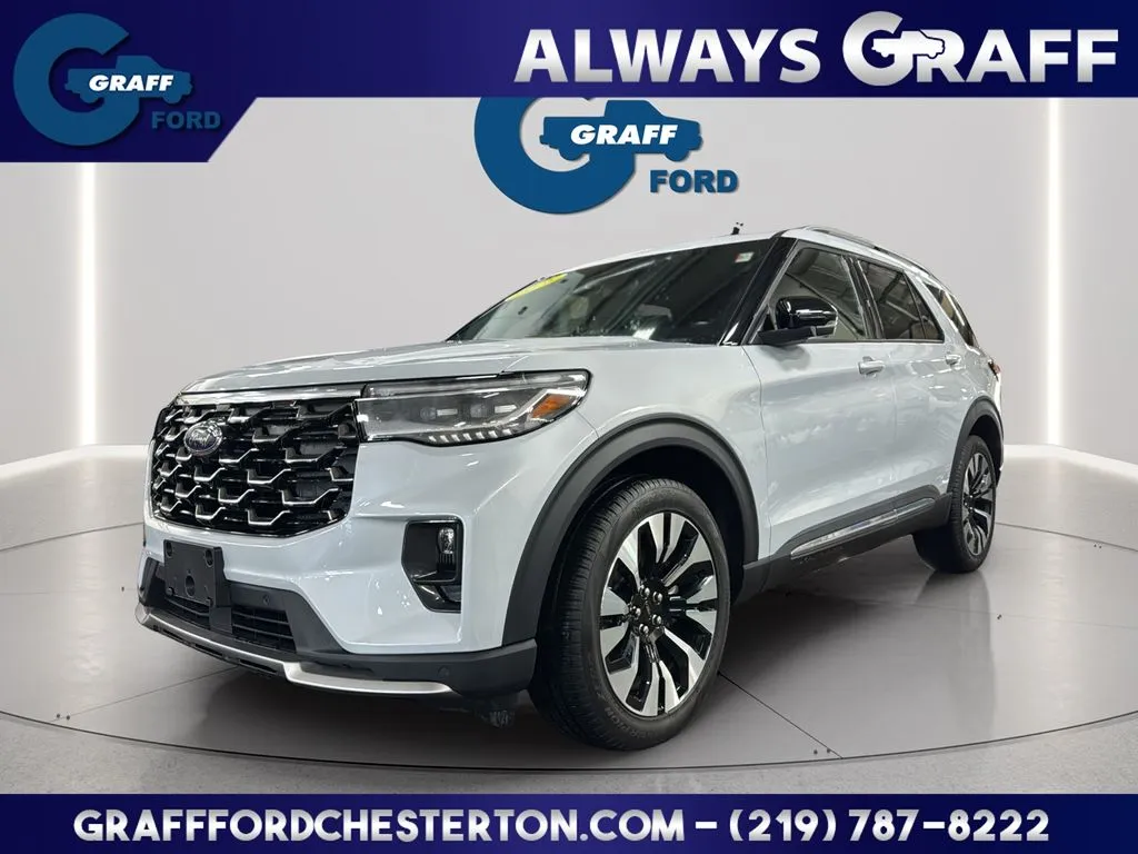 White 2025 Ford Explorer Platinum for sale in Chesterton, IN