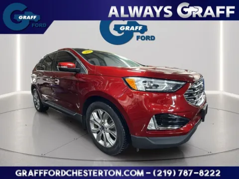 Red 2019 Ford Edge Titanium for sale in Chesterton, IN