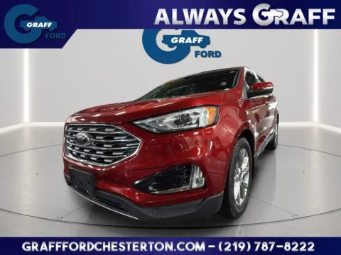 Red 2019 Ford Edge Titanium for sale in Chesterton, IN