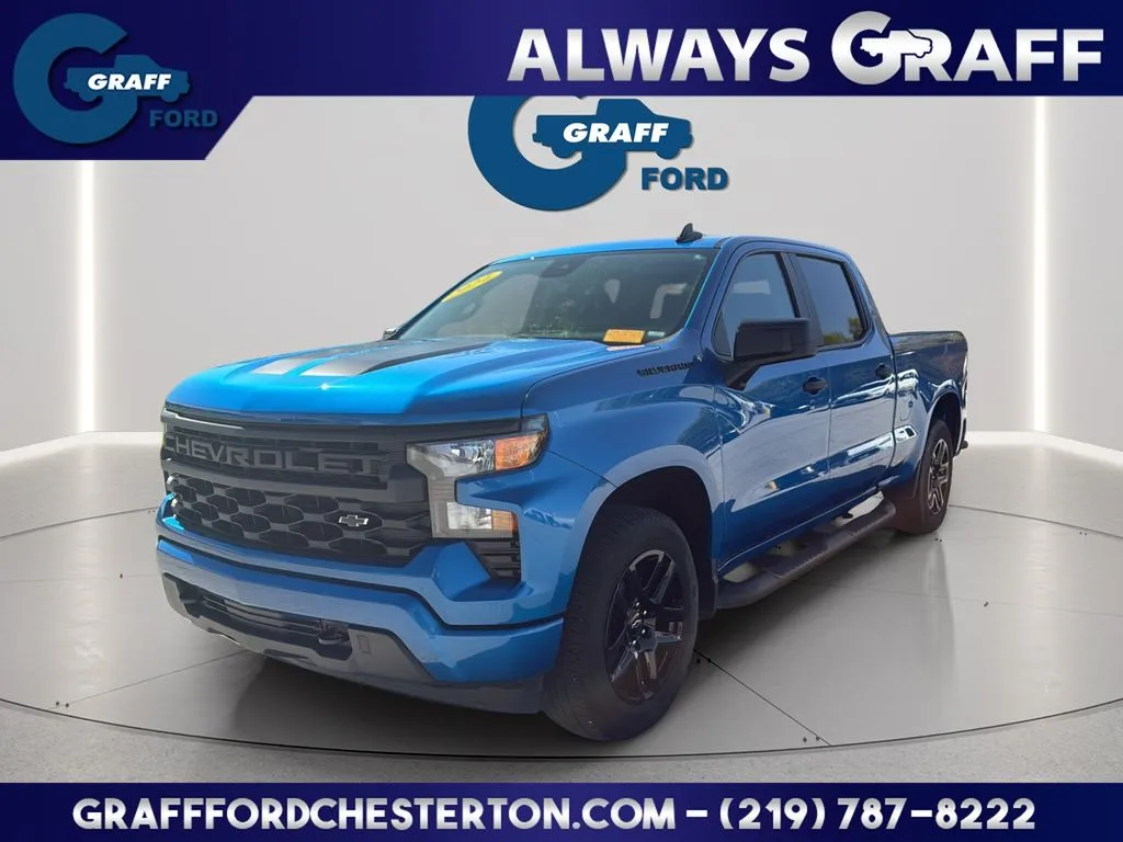 Blue 2024 Chevrolet Silverado 1500 Custom for sale in Chesterton, IN