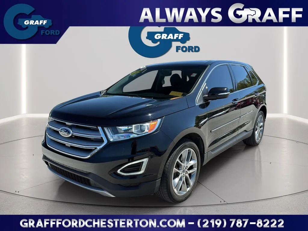 Black 2017 Ford Edge Titanium for sale in Chesterton, IN