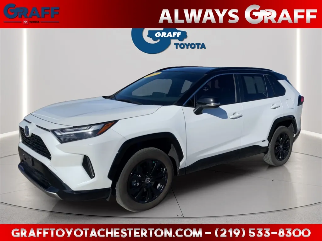 White 2023 Toyota RAV4 Hybrid XSE for sale in Burns Harbor, IN