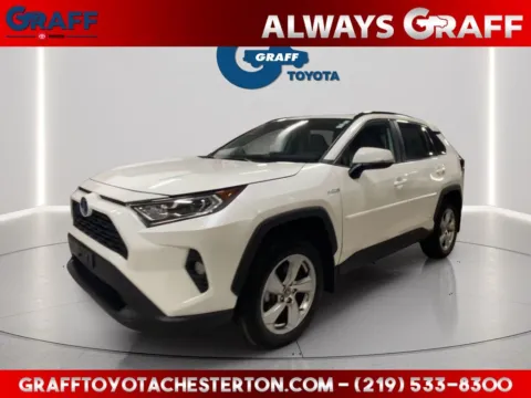 White 2021 Toyota RAV4 Hybrid XLE Premium for sale in Burns Harbor, IN