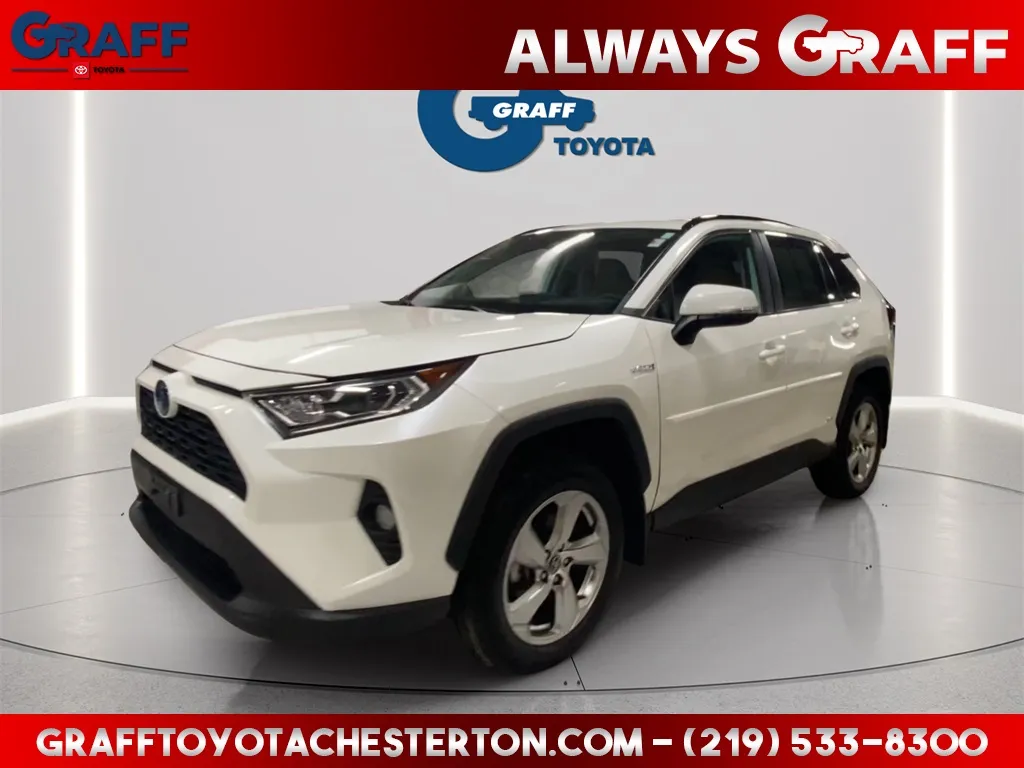 White 2021 Toyota RAV4 Hybrid XLE Premium for sale in Burns Harbor, IN