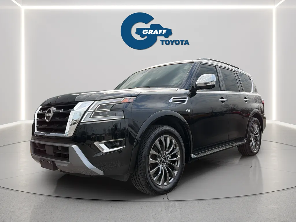 Black 2021 Nissan Armada Platinum for sale in Burns Harbor, IN