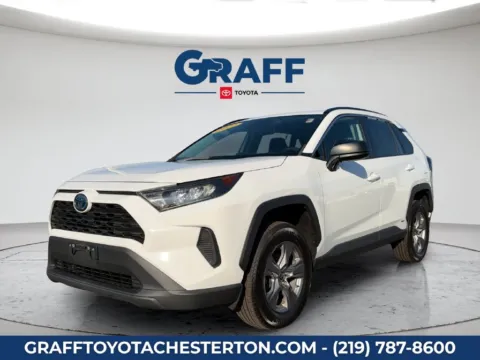 White 2022 Toyota RAV4 Hybrid LE for sale in Burns Harbor, IN