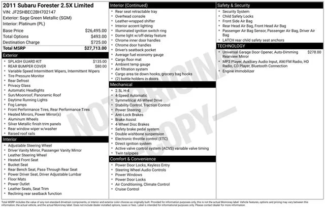 2011 Subaru Forester 2.5X for sale in Cockeysville, MD
