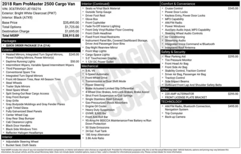 Photos of 2018 Ram ProMaster 2500 High Roof for sale in Plainwell, MI at Zeigler Ford of Plainwell