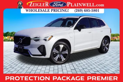 White 2023 Volvo XC60 Recharge Plug-In Hybrid T8 Plus Dark Theme for sale in Plainwell, MI