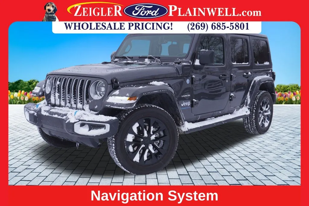 Gray 2023 Jeep Wrangler Sahara 4xe for sale in Plainwell, MI