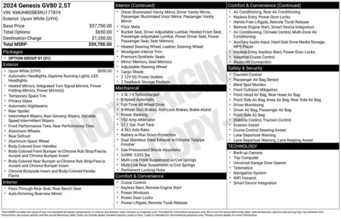 Photos of 2024 Genesis GV80 2.5T for sale in Plainwell, MI at Zeigler Ford of Plainwell